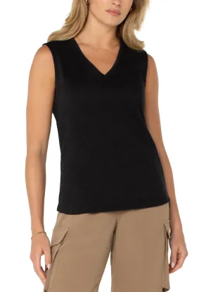 Liverpool Sleeveless V-Neck Knit Top scene feel Liverpool Sleeveless V-Neck Knit Top gym life