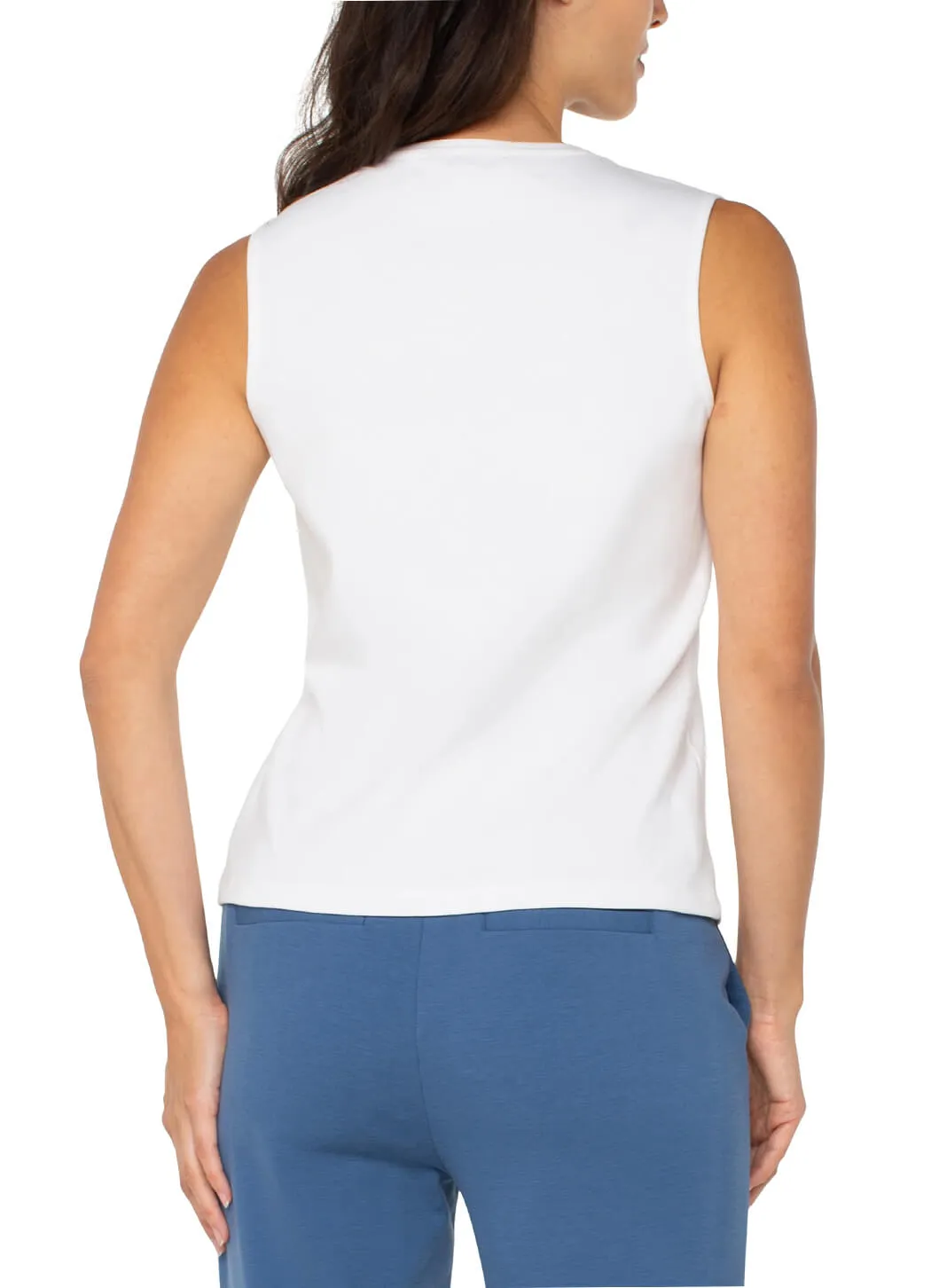 Liverpool Sleeveless V-Neck Knit Top breathe easy