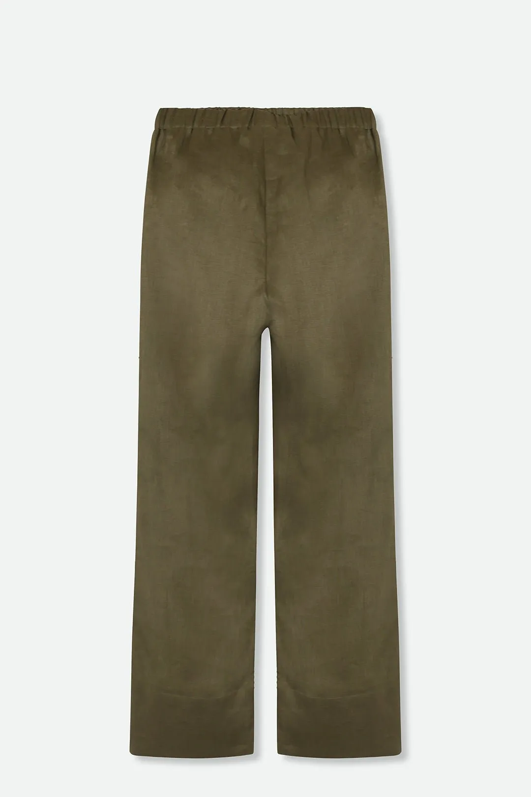 LONG BLOOM PANT IN PREMIUM ITALIAN LINEN wearing art