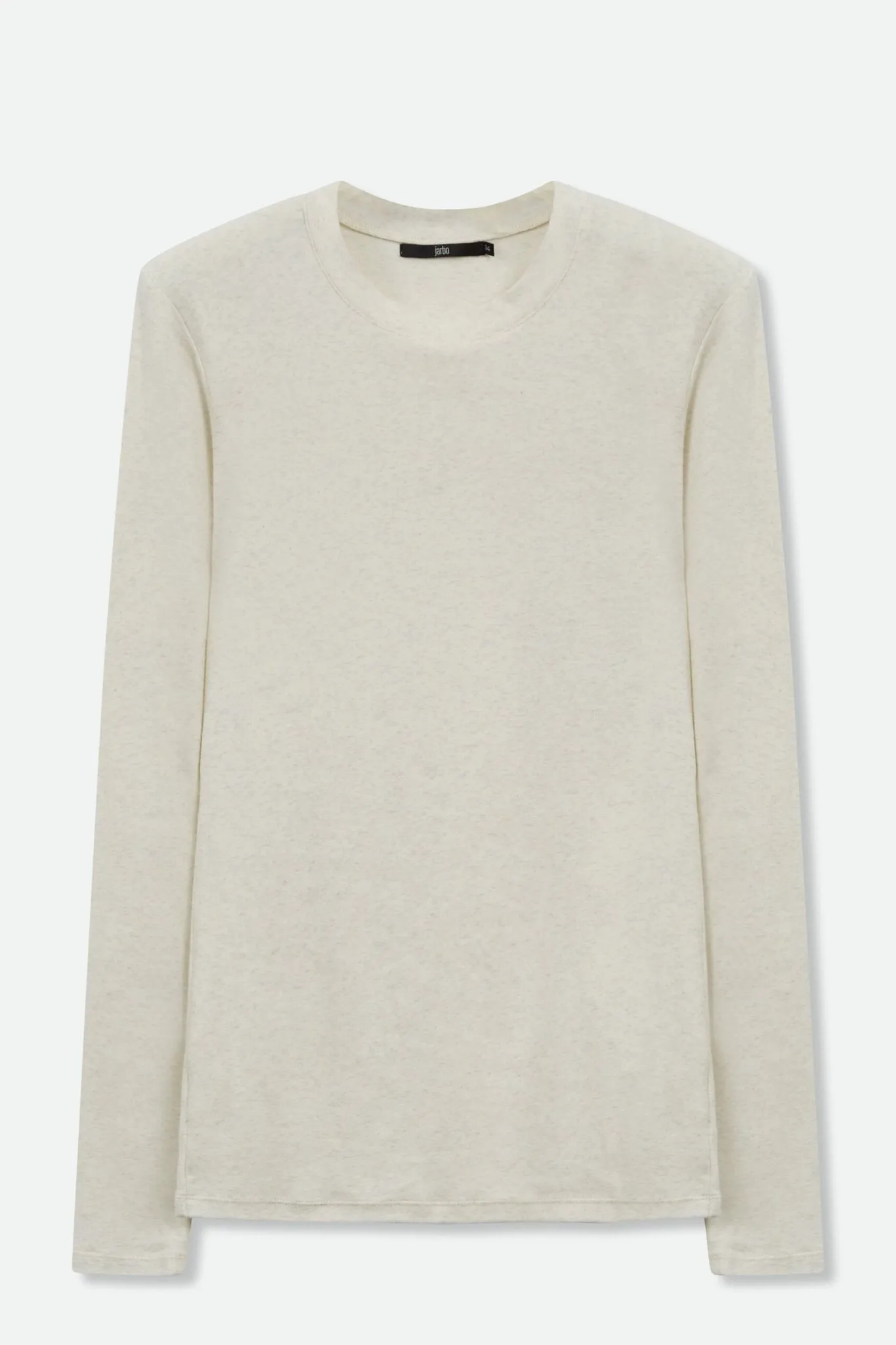 LONG SLEEVE CREW IN HEATHERED PIMA STRETCH calm tone