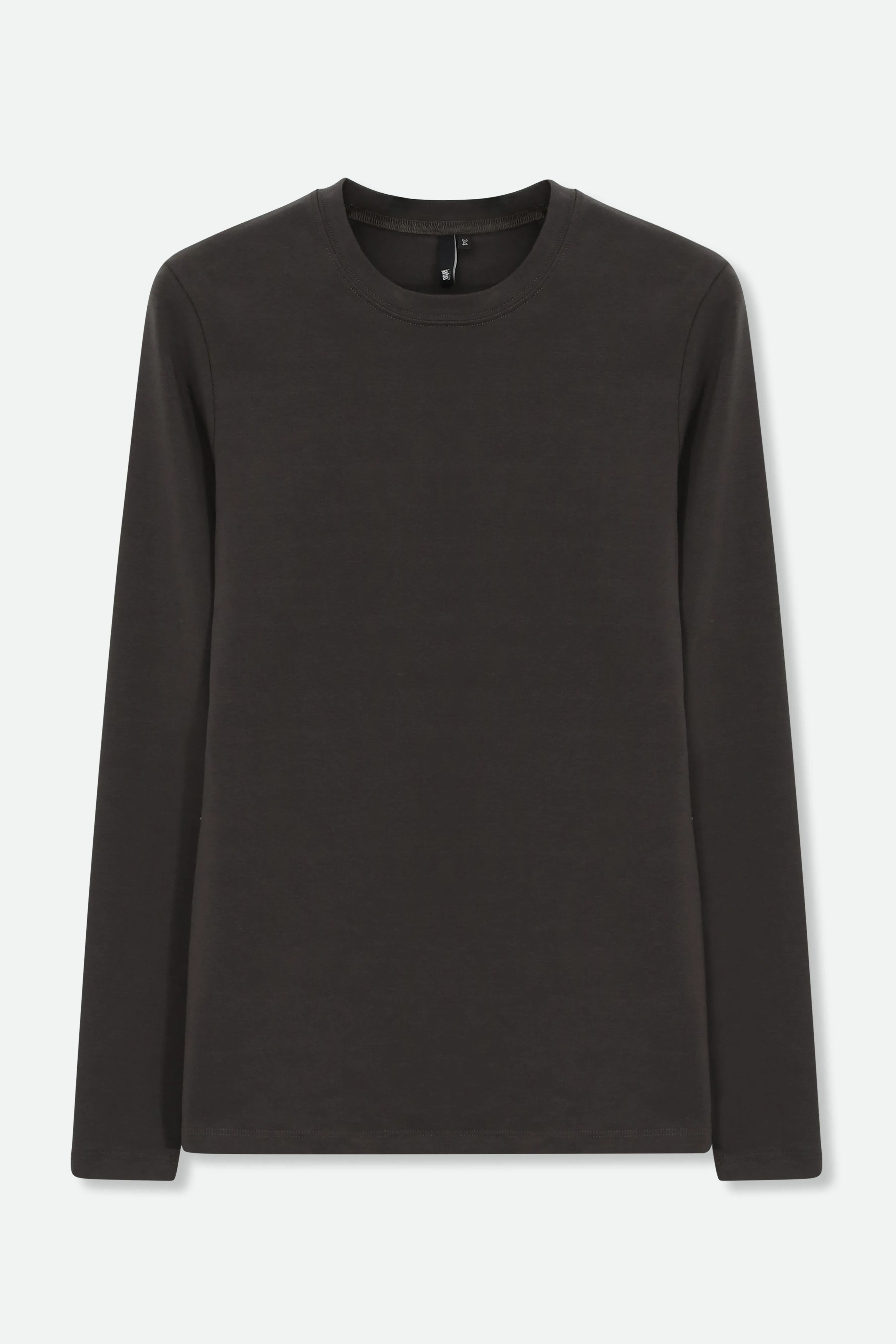 LONG SLEEVE CREW IN PIMA COTTON STRETCH soft again