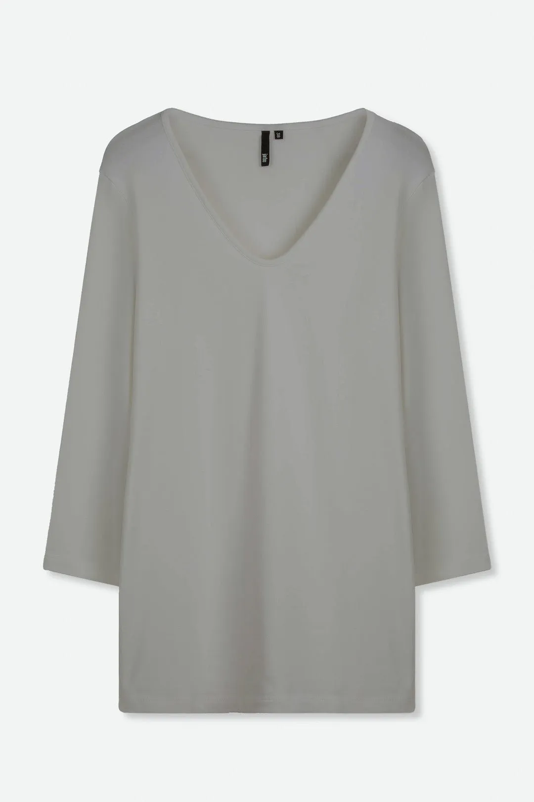 LONG SLEEVE DEEP V IN PIMA COTTON STRETCH - Final Few US size 10 breathe easy