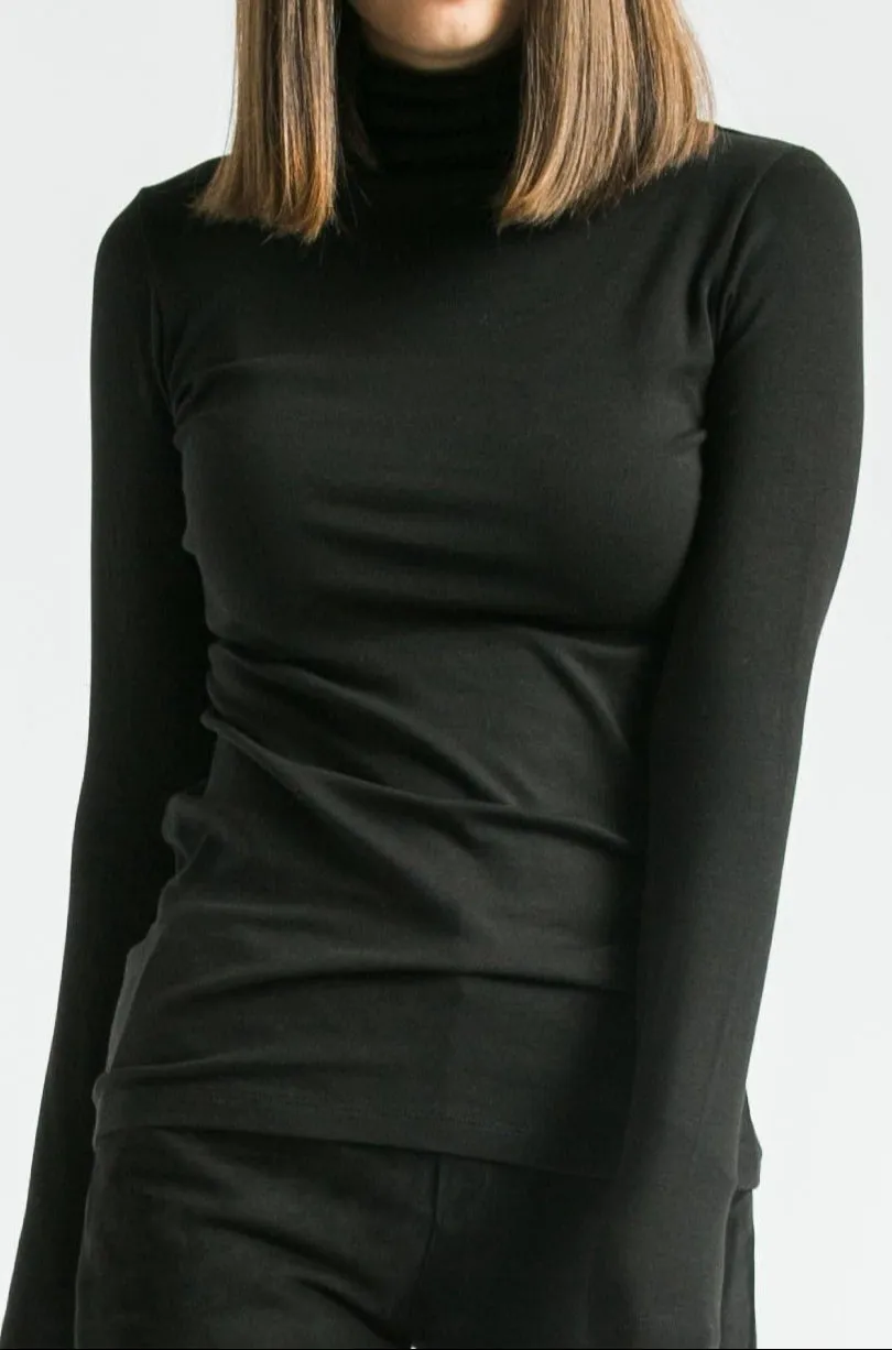 LONG SLEEVE HIGH NECK IN PIMA COTTON - FINAL FEW stress free