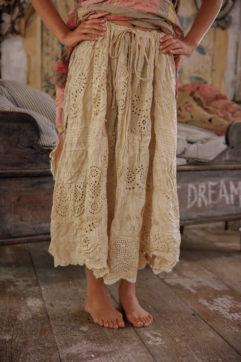 Magnolia Pearl Eyelet Patchwork Pissarro Skirt urban look