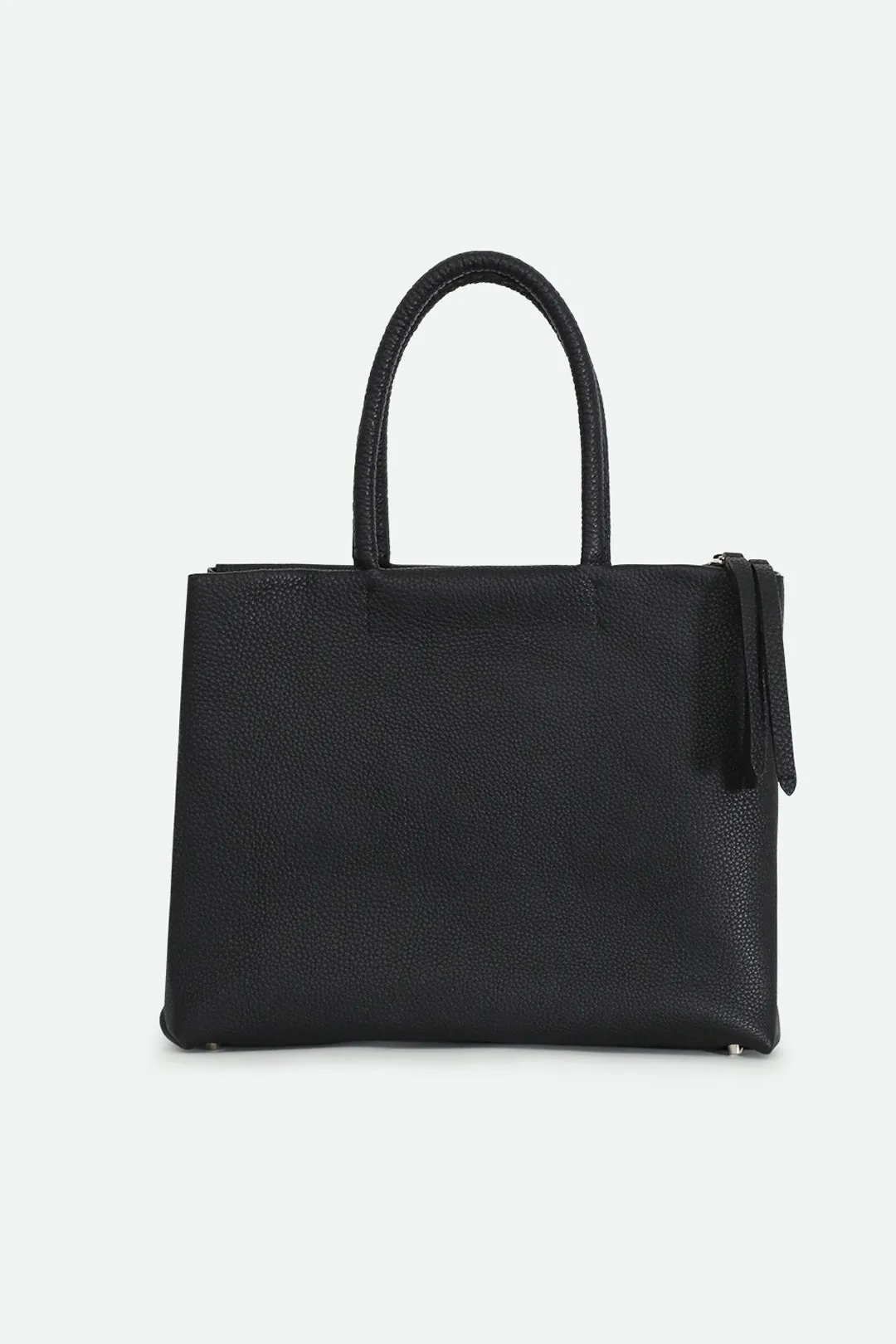 MARCEL HANDBAG IN ITALIAN LEATHER BLACK refined shape