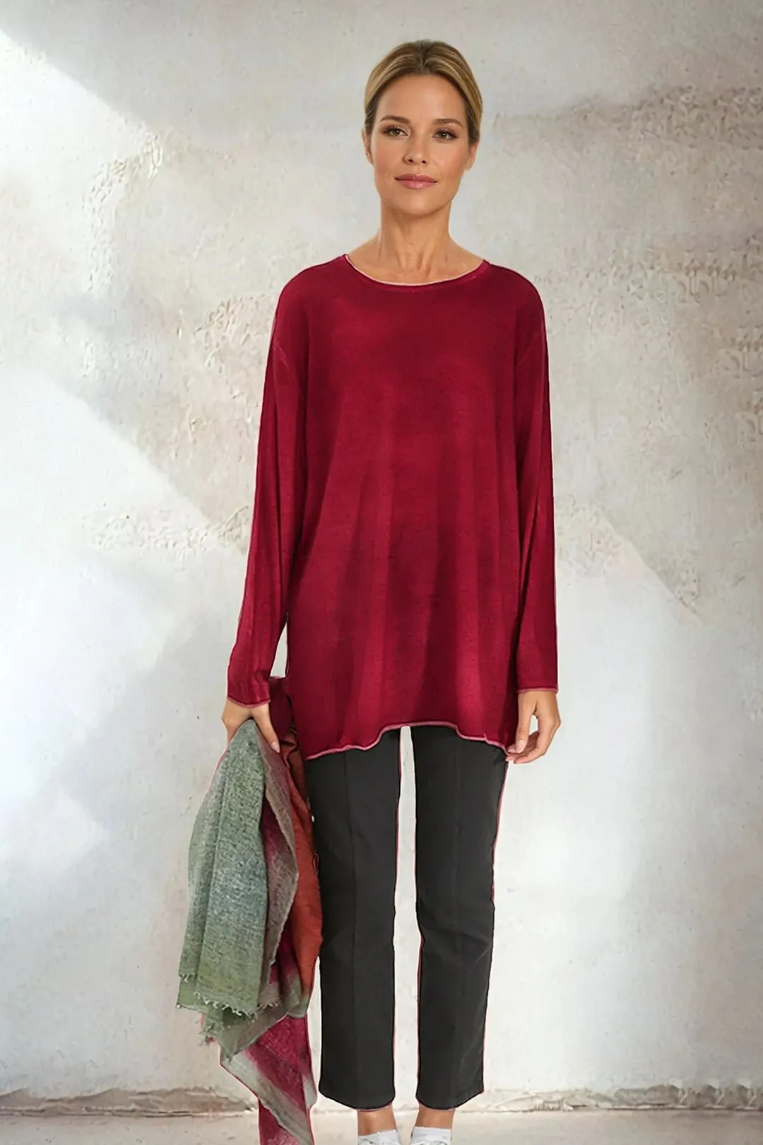 MATTIA RELAXED CREW IN HAND-DYED CASHMERE calm knitwear