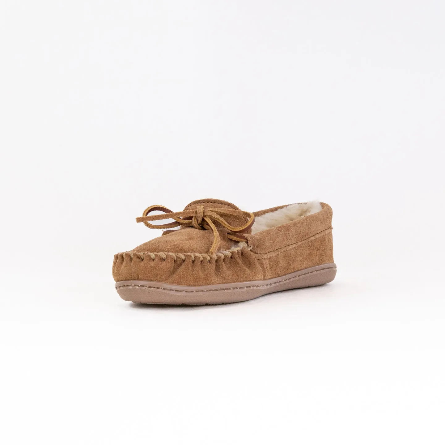 Minnetonka Pile Lined Hardsole Wide (Men's) - Brown slope friendly