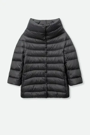 MONTAGE 3/4 SLEEVE FUNNEL NECK JACKET IN GOOSE DOWN layer pro