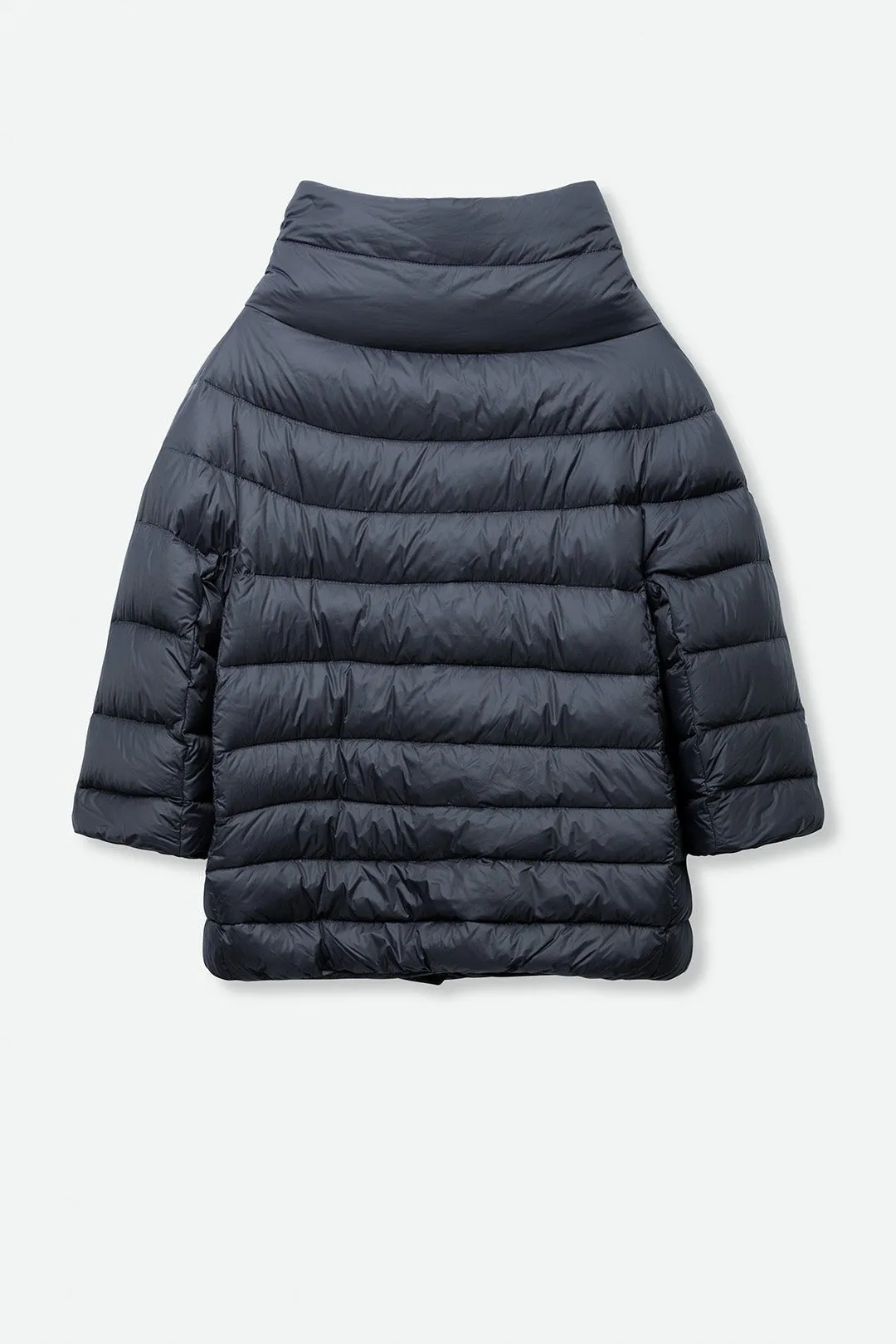 MONTAGE 3/4 SLEEVE FUNNEL NECK JACKET IN GOOSE DOWN warm hug