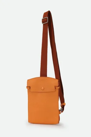 MONZA ITALIAN LEATHER CROSSBODY ORANGE commuter tone MONZA ITALIAN LEATHER CROSSBODY ORANGE polished gear