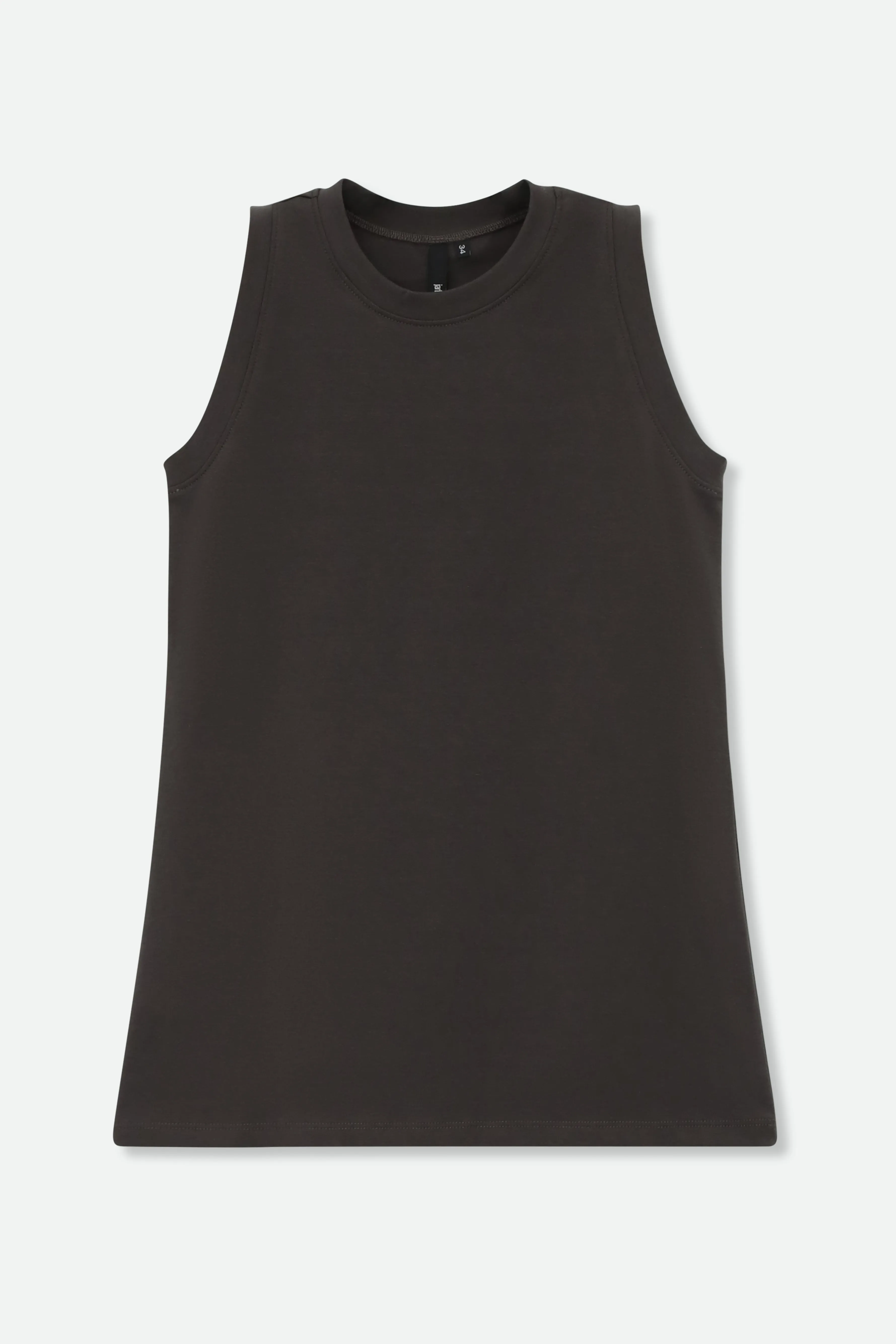 MUSCLE TANK HIGH HIP LENGTH IN PIMA COTTON subtle luxury