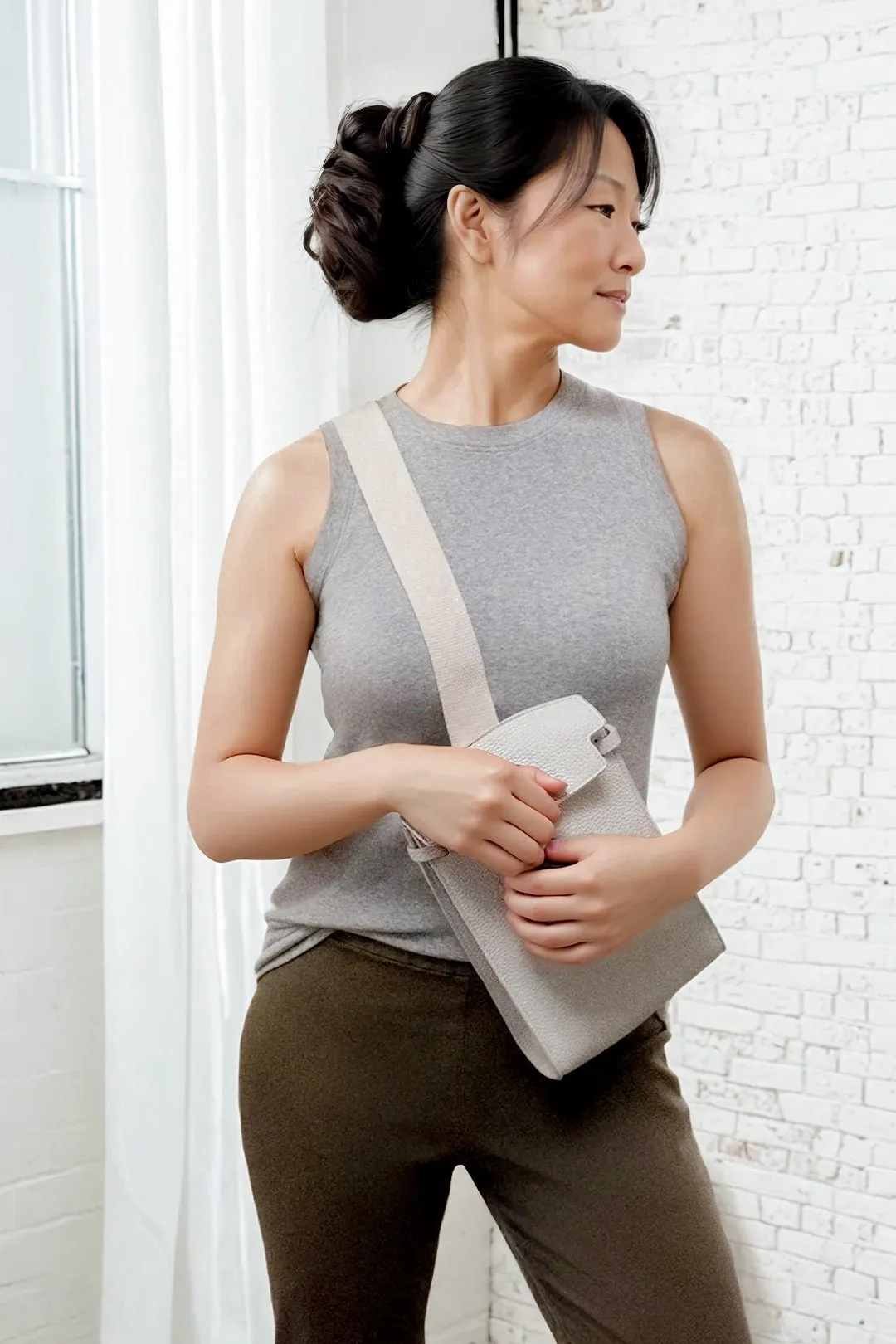 MUSCLE TANK IN HEATHERED PIMA STRETCH soft comfort