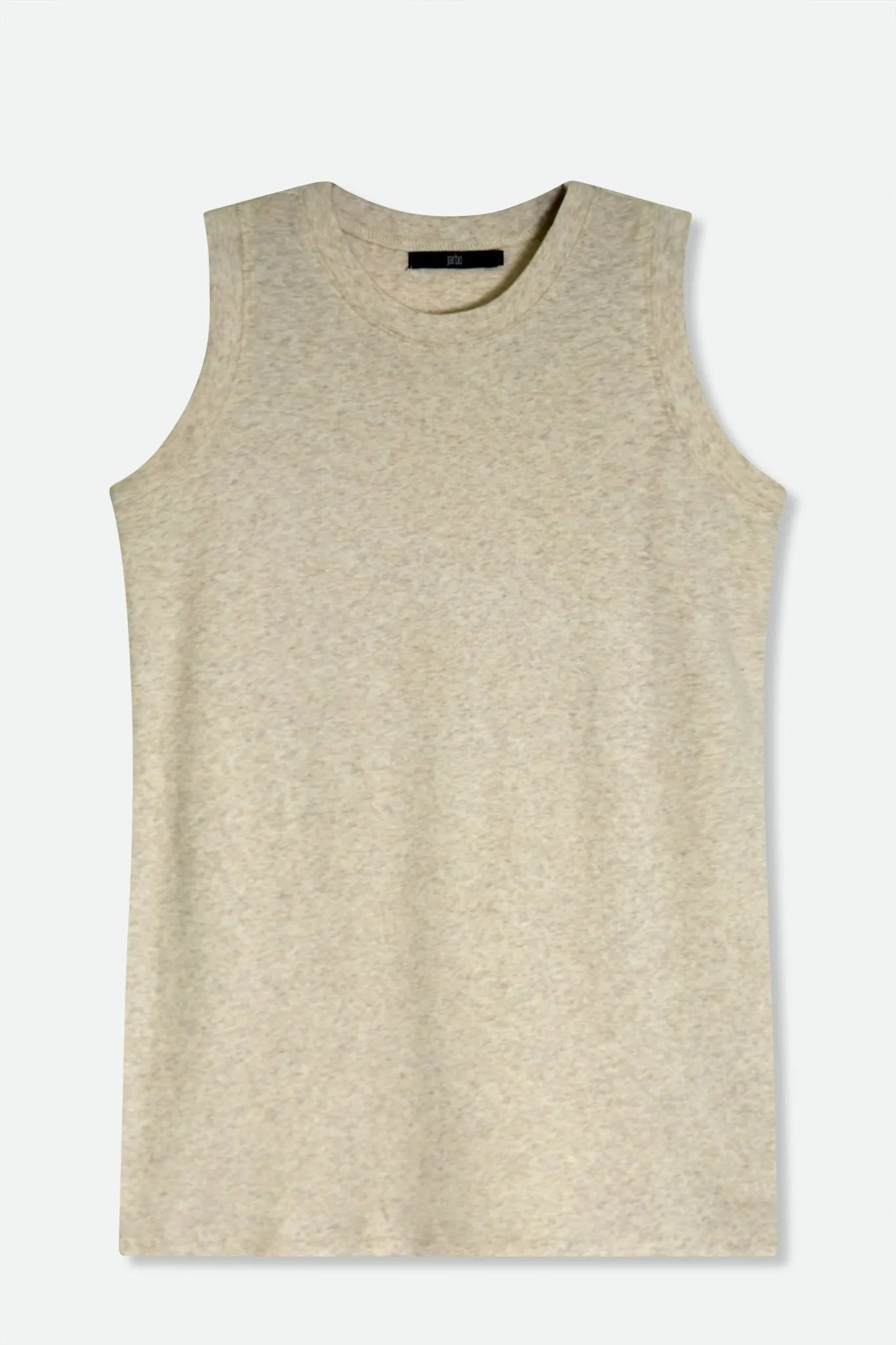MUSCLE TANK IN HEATHERED PIMA STRETCH silent charm