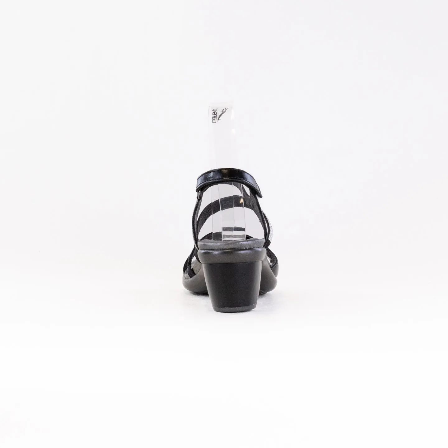 Naot Innovate (Women's) - Black Madras Lthr/Black w/ Clear Rhinestones Barefoot Feel