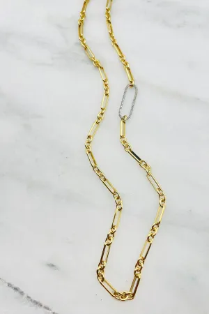 NELLA LARGE DIAMOND LINK NECKLACE LONG cool trend NELLA LARGE DIAMOND LINK NECKLACE LONG soft tone