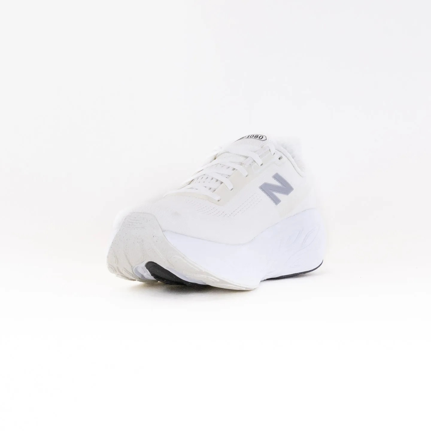 New Balance 1080V14 (Men's) - White with Silver Metallic and Sea Salt ankle ride