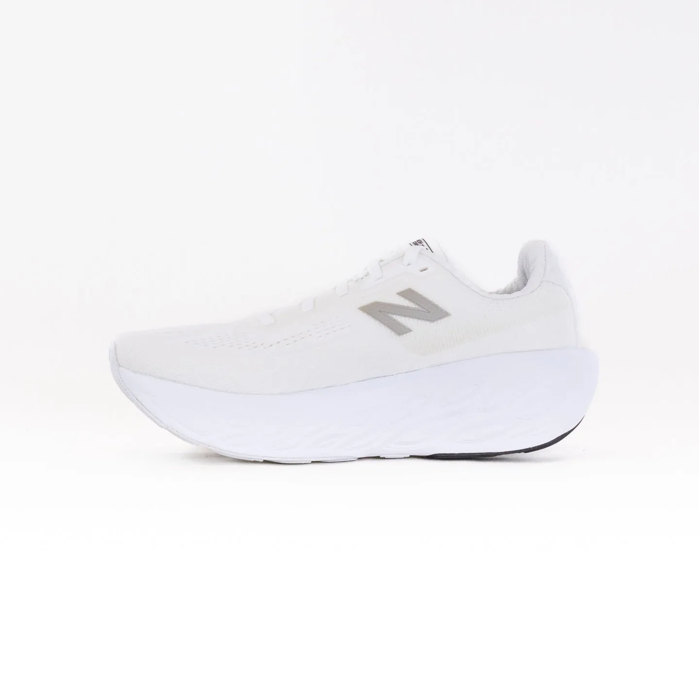 New Balance 1080V14 (Women's) - White with Light Gold Metallic and Sea Salt weather guard