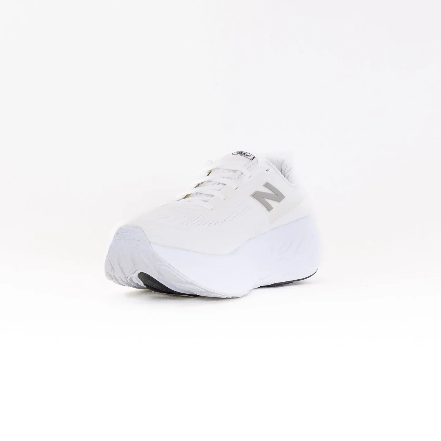 New Balance 1080V14 (Women's) - White with Light Gold Metallic and Sea Salt form lock