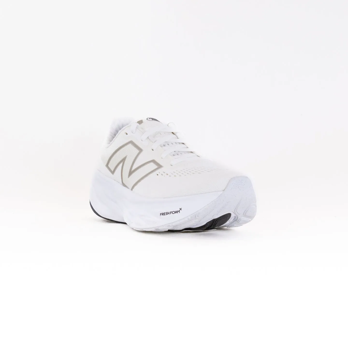 New Balance 1080V14 (Women's) - White with Light Gold Metallic and Sea Salt energy push