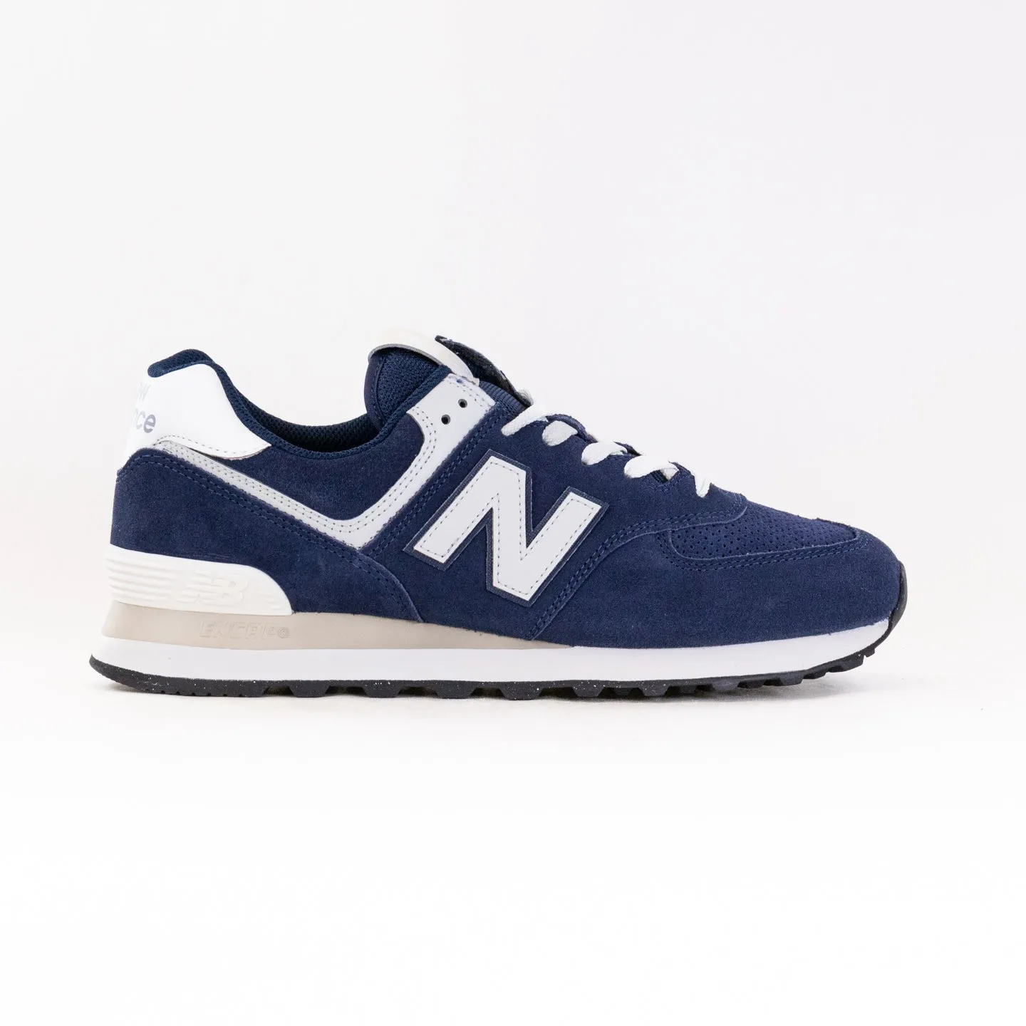 New Balance 574 (Men's) - Blue/White feet mood