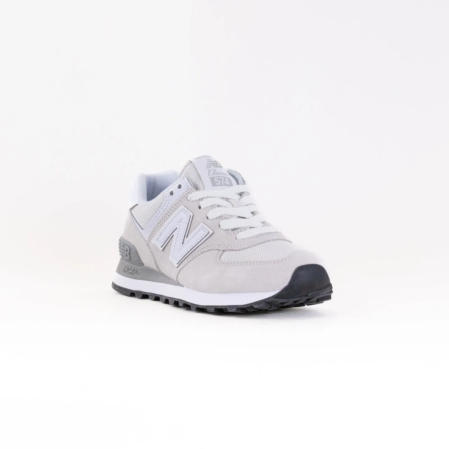 New Balance 574 (Women's) - Nimbus Cloud/White friction lock