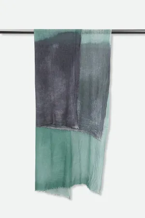 NIGHT MINT SCARF IN HAND DYED CASHMERE tactile joy NIGHT MINT SCARF IN HAND DYED CASHMERE artisanal feel