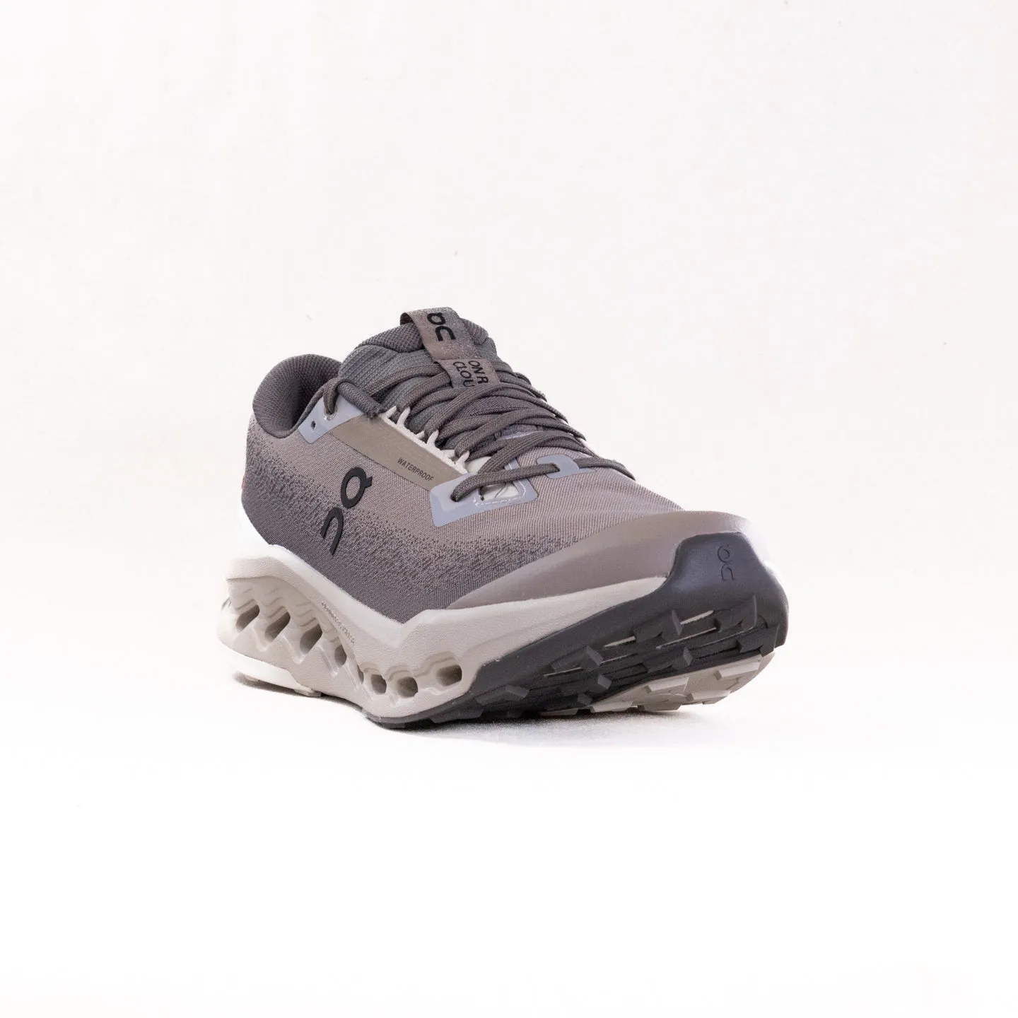 On Cloudsurfer Trail 2 Waterproof (Men's) - Cinder/Desert heel wrap