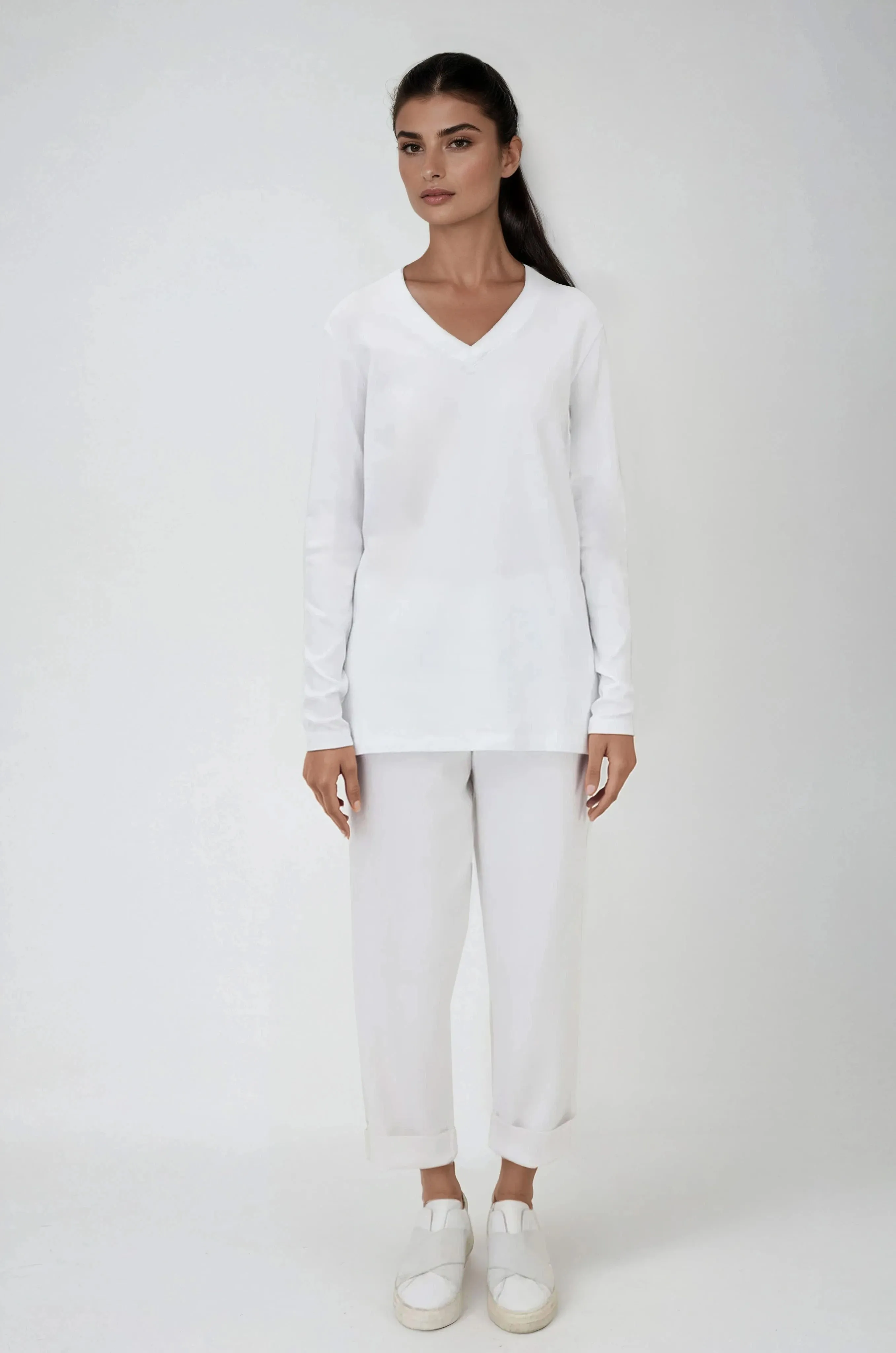 PAIGE PANT IN DOUBLE KNIT HEATHERED PIMA STRETCH wrap feel