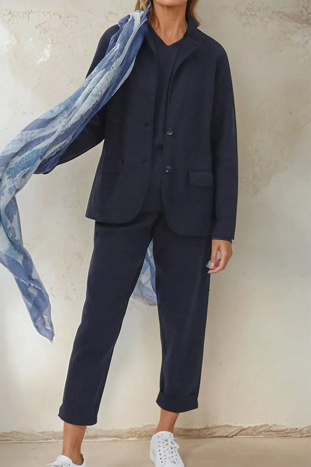 PAIGE PANT IN DOUBLE KNIT HEATHERED PIMA STRETCH laidback mood