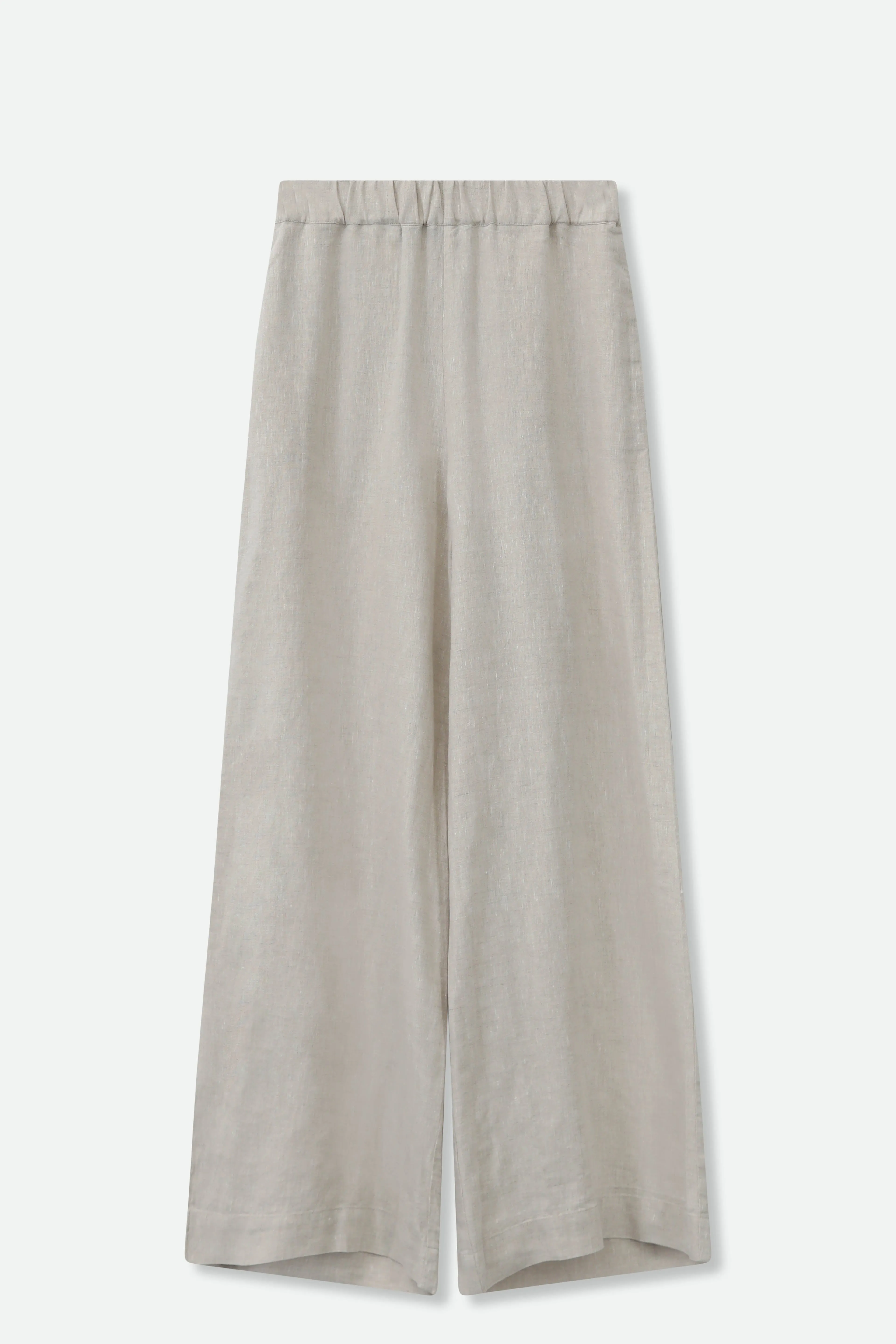 PALMETTO WIDE LEG PULL ON PANT IN ITALIAN LINEN shared sense
