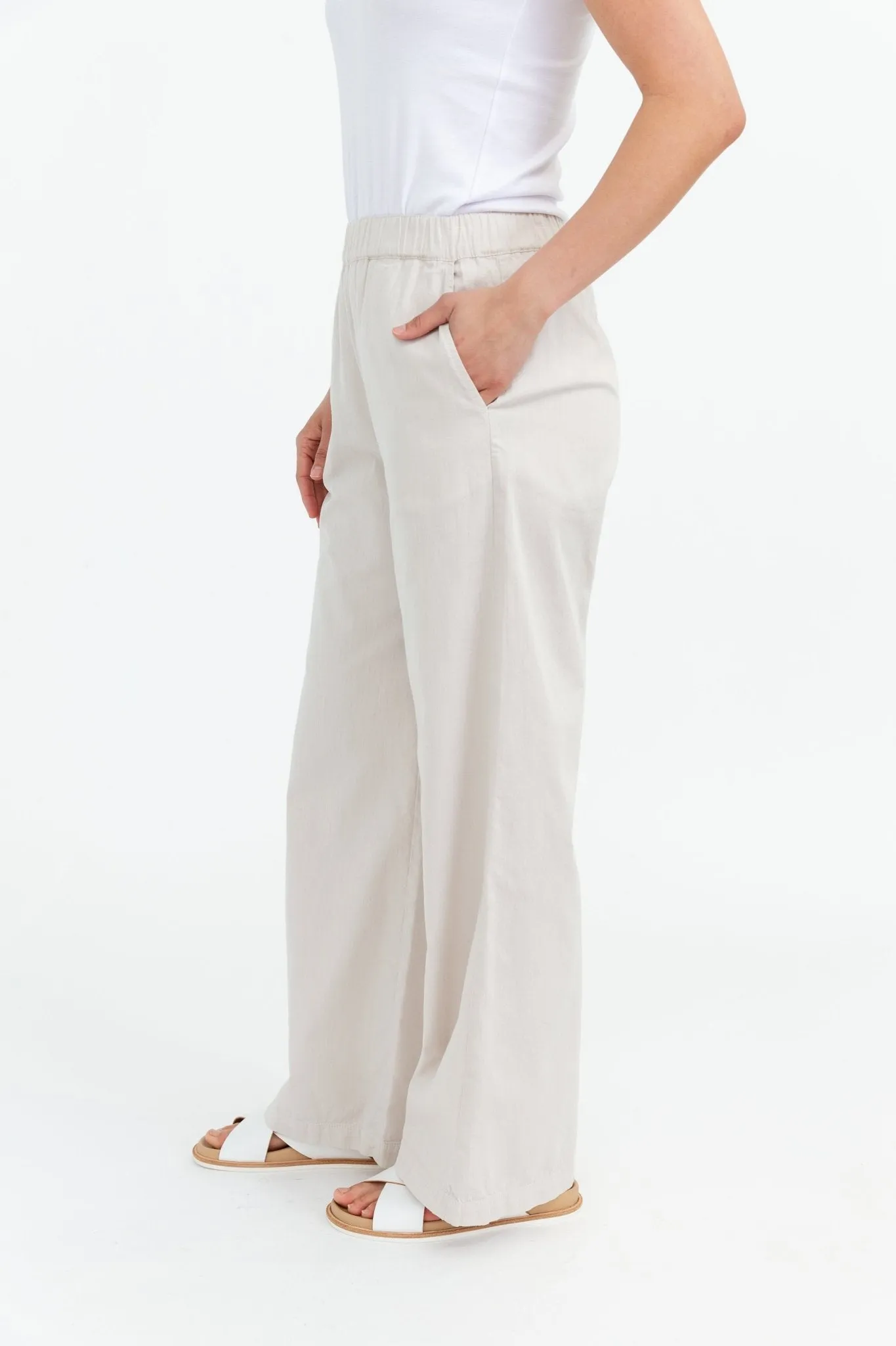 PARA WIDE LEG PANT IN SOFT GARMENT DYED COTTON timeless knit