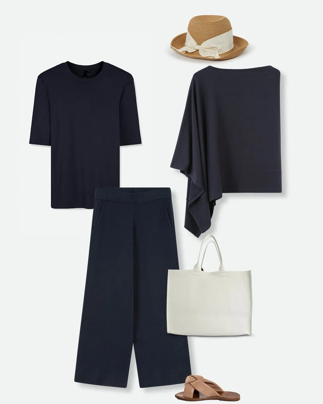 PAYTON WIDE LEG CROP PANT IN KNIT PIMA COTTON LIMITED EDITION COLORS effortless chic
