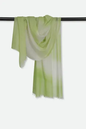 PRIMAVERA GREEN SCARF IN HAND DYED CASHMERE warm lines