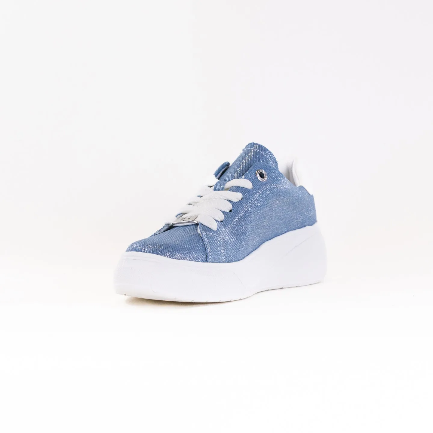 Rieker Carla W2302 Sneaker (Women's) - Jeans/Silver/Off White arch support