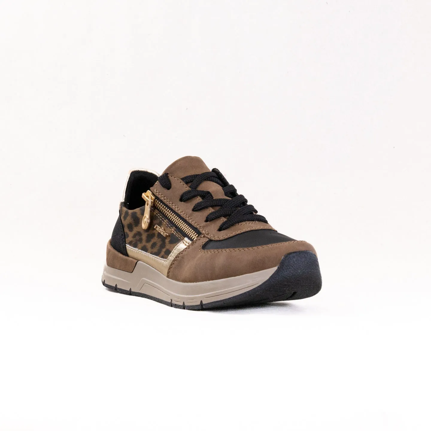 Rieker Destiny 02 (Women's) - Wood/Black/Light Gold dry touch