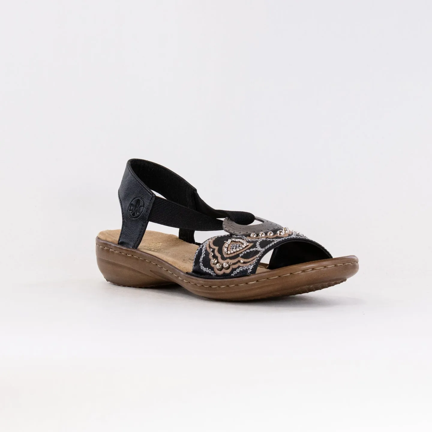 Rieker Regina Sandal (Women's) - Black Clean Step