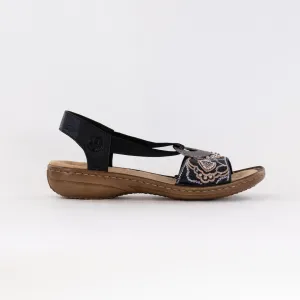 Rieker Regina Sandal (Women's) - Black Skin Fresh Rieker Regina Sandal (Women's) - Black Weekend Mood