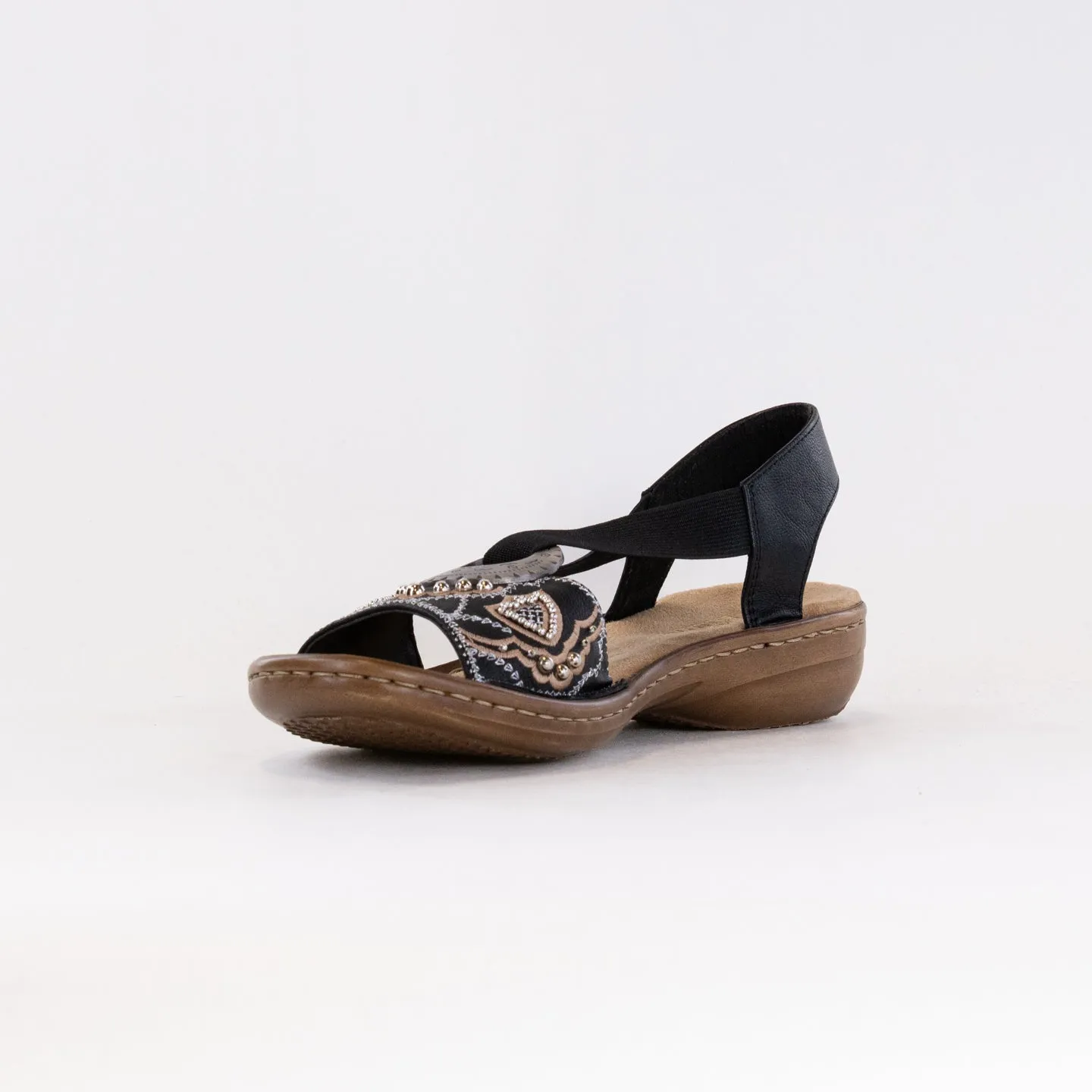 Rieker Regina Sandal (Women's) - Black Quiet Style