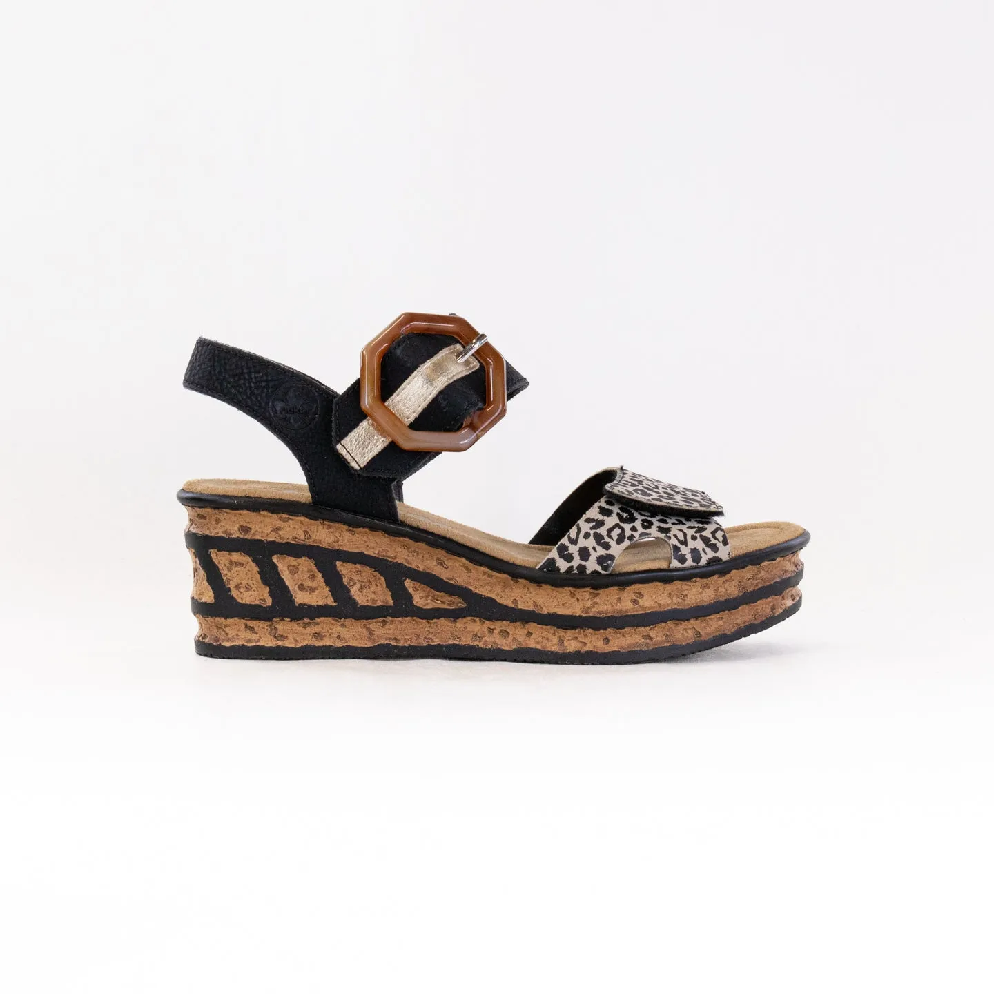 Rieker Rose 68176 (Women's) - Ginger/Black/Light Gold Daily Outing