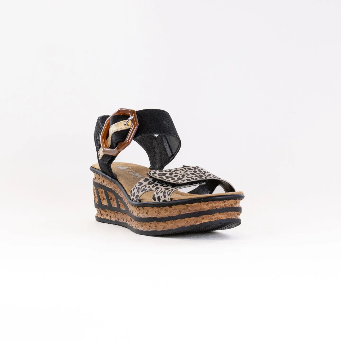 Rieker Rose 68176 (Women's) - Ginger/Black/Light Gold Step Fresh