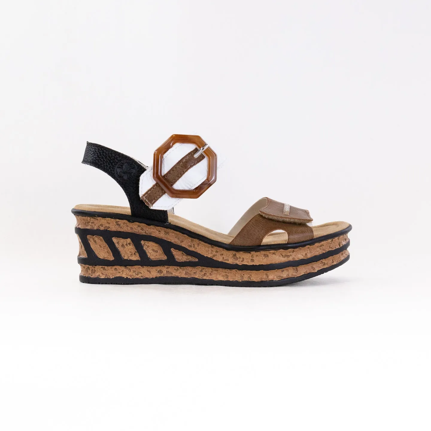 Rieker Rose 68176 (Women's) - Linen/White/Black Calm Touch