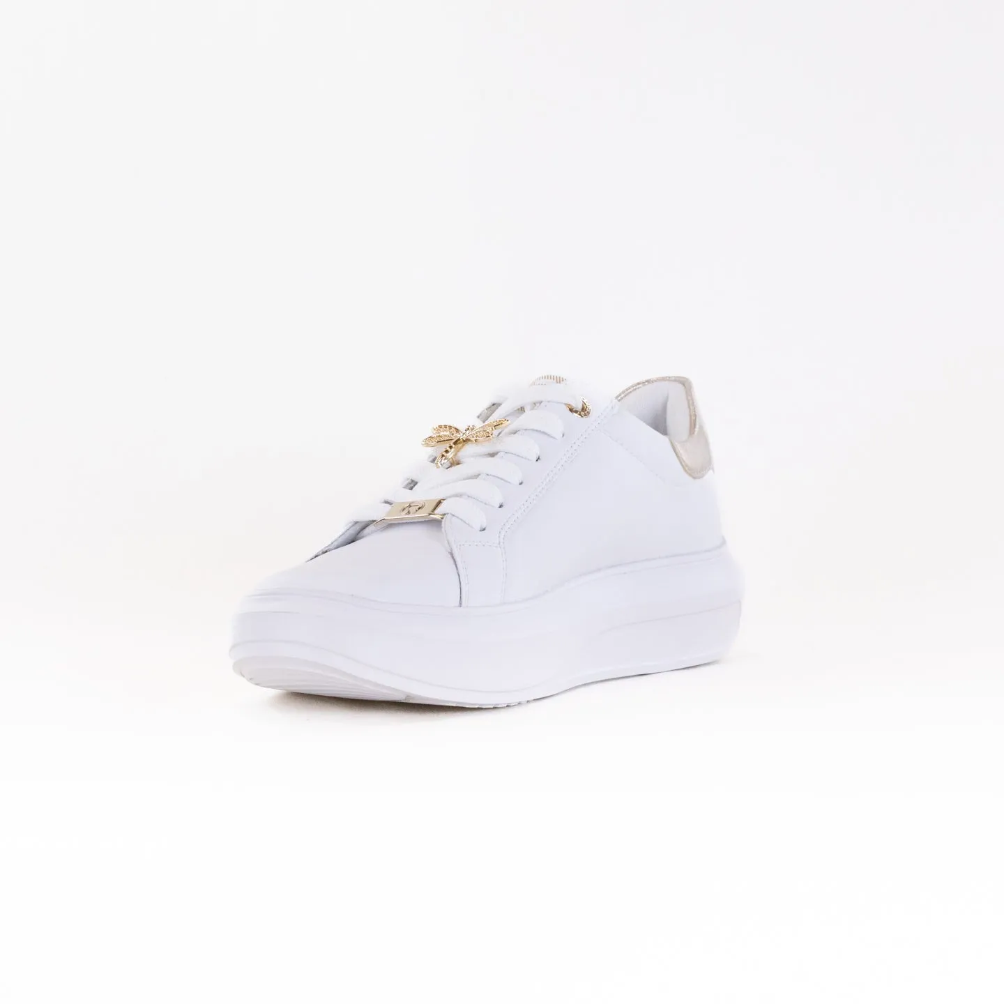 Rieker W1202 Adelia (Women's) - White/Gold Silver accessible premium