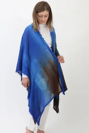 ROSELLA HANDPAINTED CASHMERE CARDIGAN IN COBALT BLUE art knit ROSELLA HANDPAINTED CASHMERE CARDIGAN IN COBALT BLUE cold weather