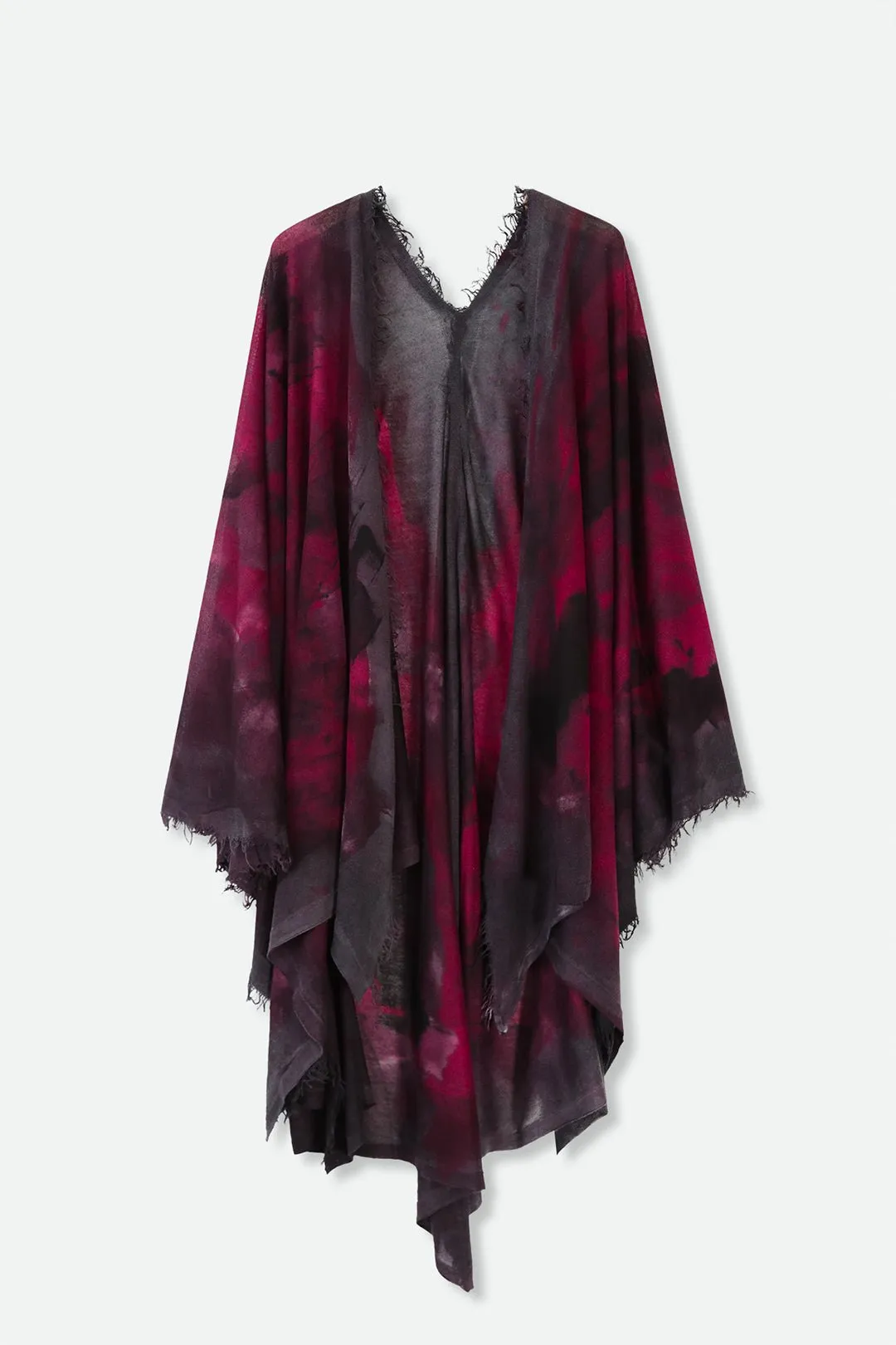 ROSELLA HANDPAINTED CASHMERE CARDIGAN IN EVENING POPPY craft elegance