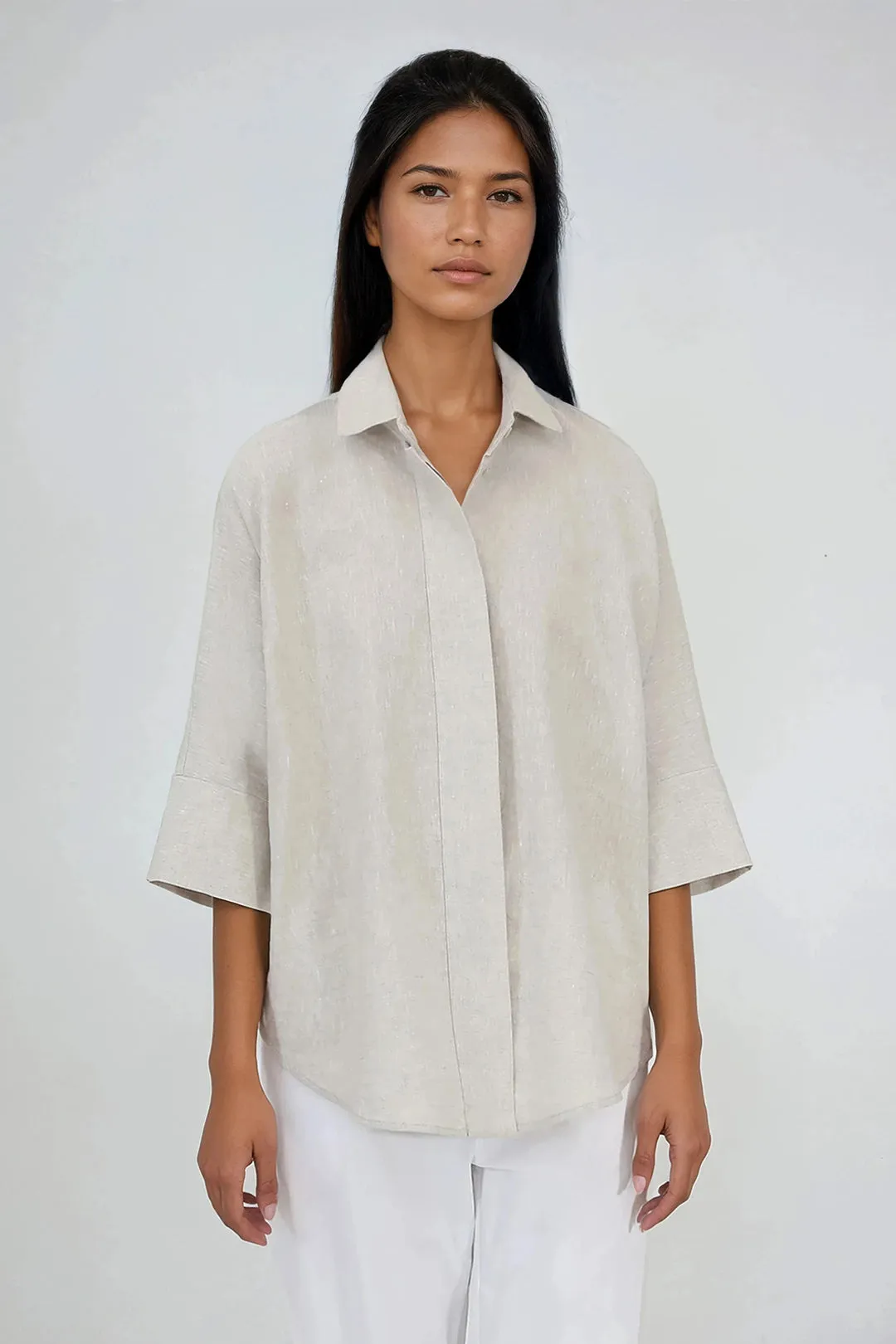 SAHANA DOLMAN SHIRT IN LINEN style idea