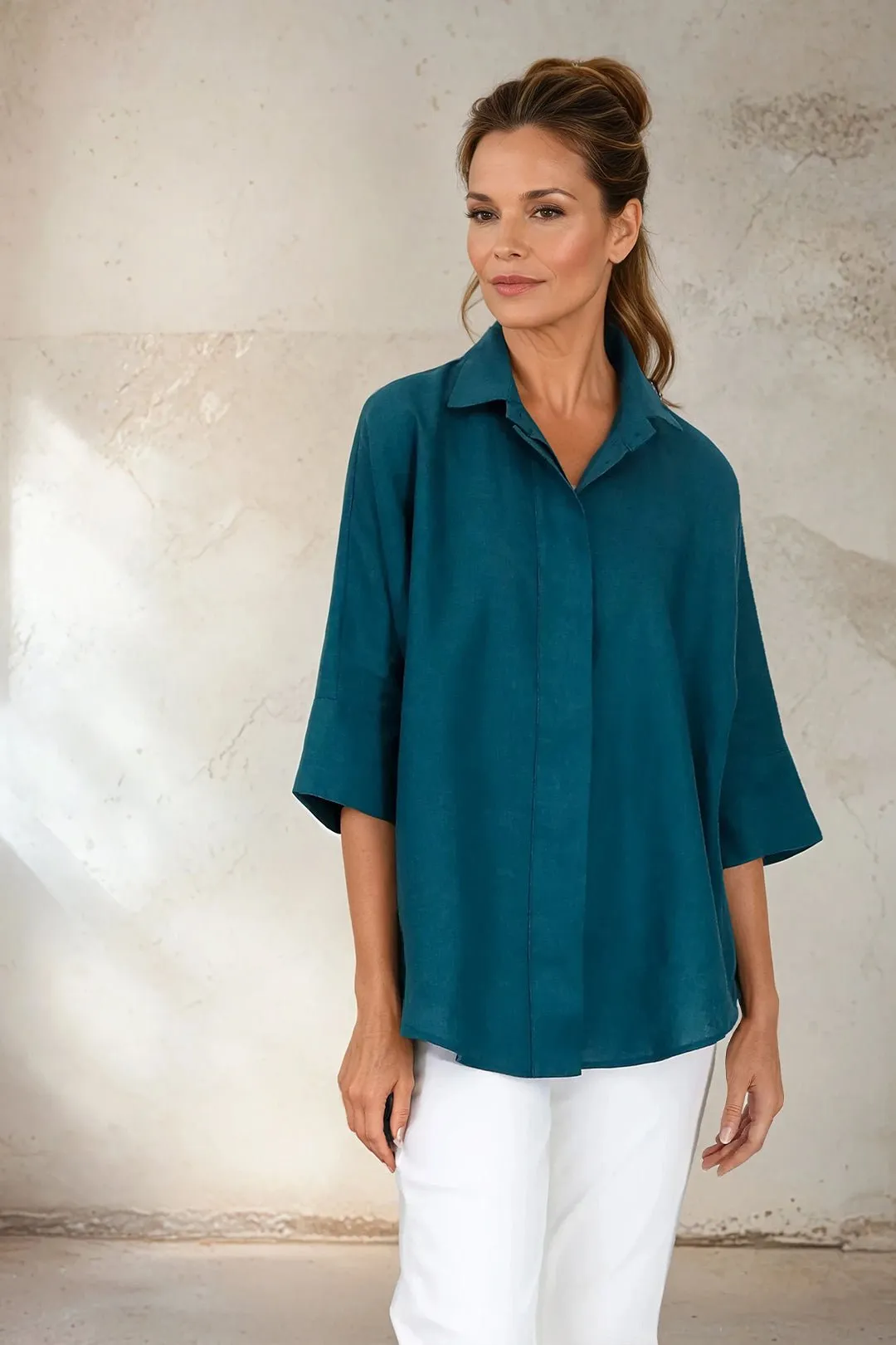 SAHANA DOLMAN SHIRT IN LINEN daily healing