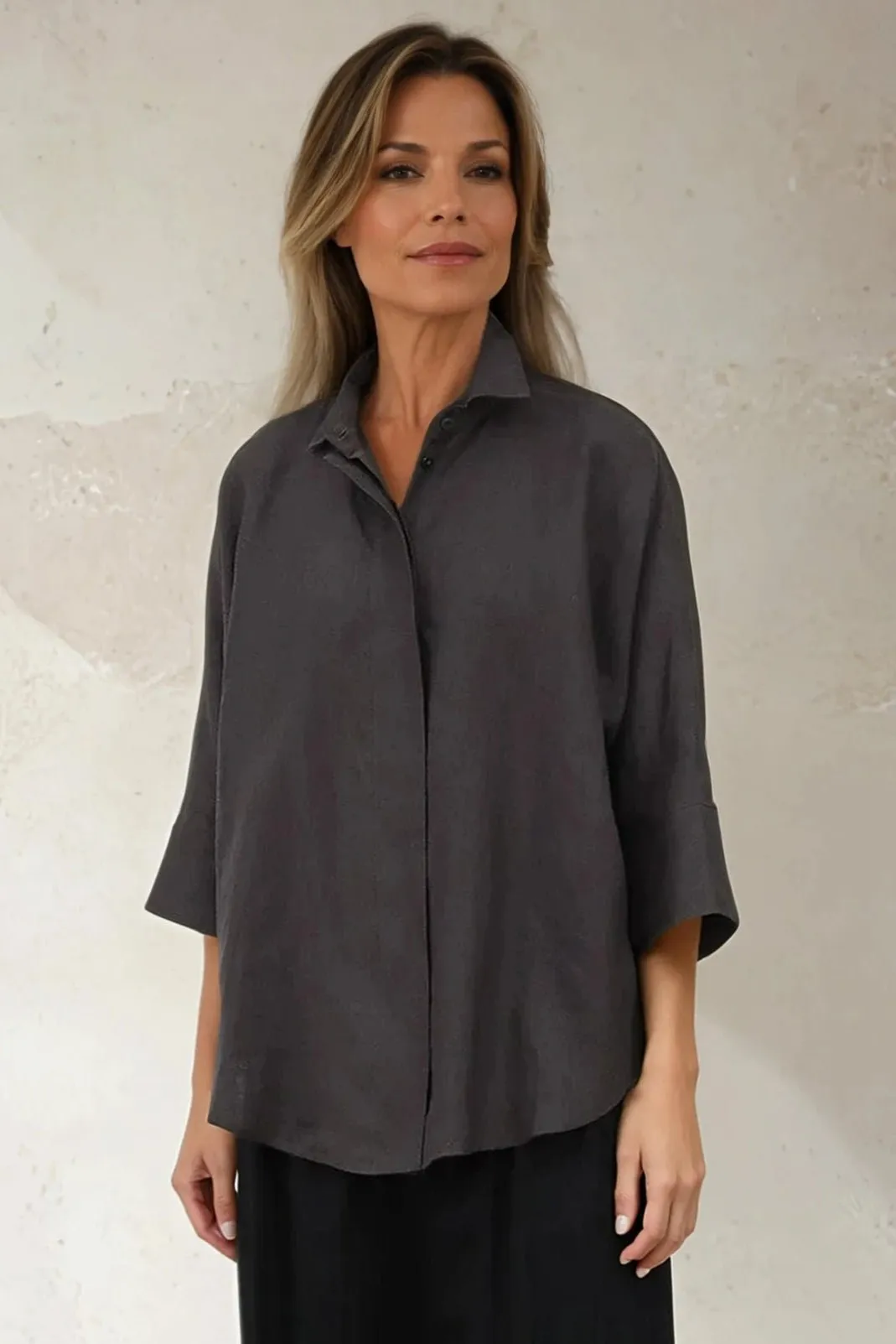 SAHANA DOLMAN SHIRT IN LINEN healing fit