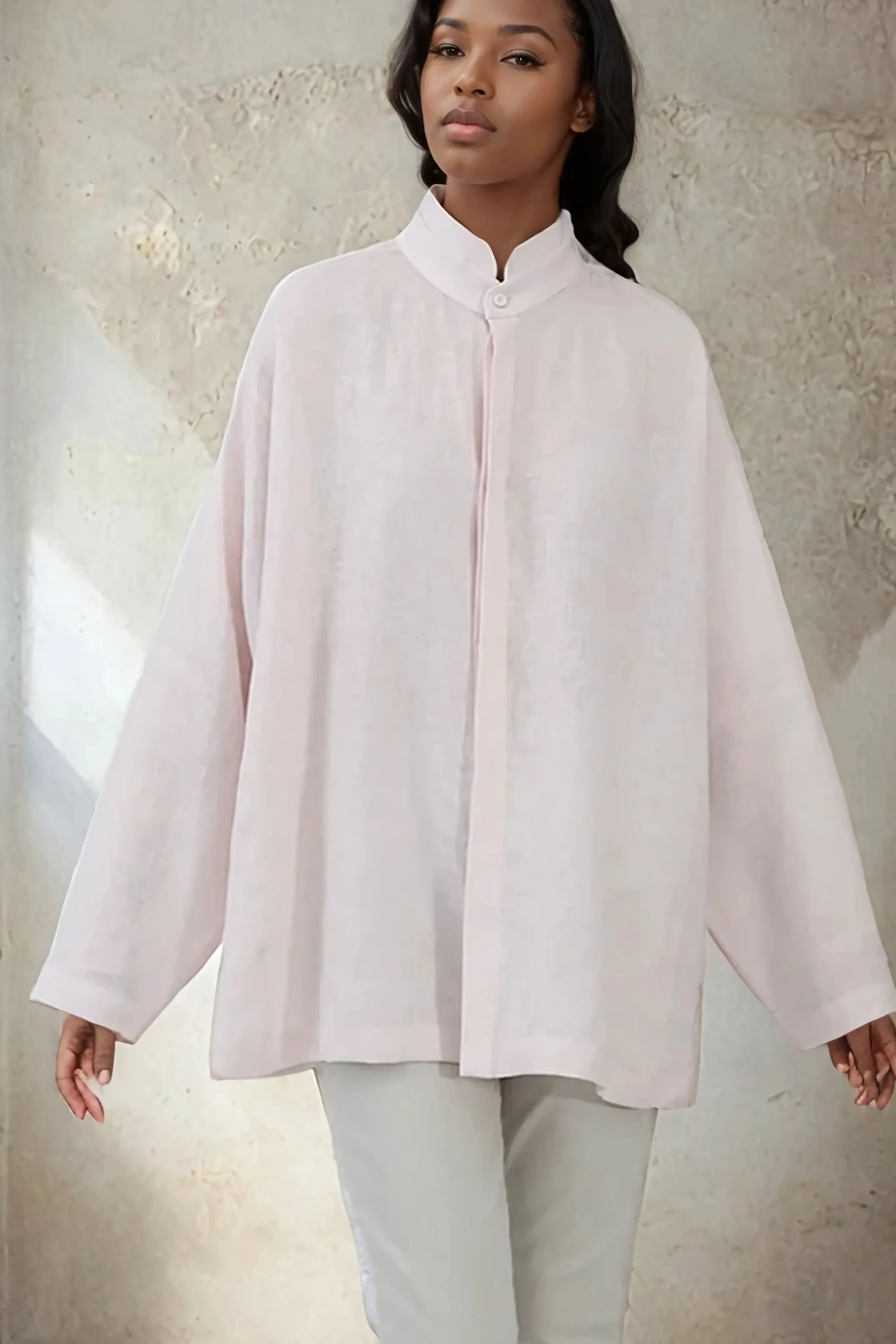 SAIGE OVERSIZE SHIRT IN ITALIAN LINEN freedom vibe