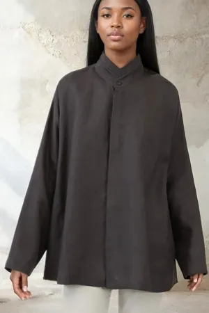 SAIGE OVERSIZE SHIRT IN ITALIAN LINEN gentle vision