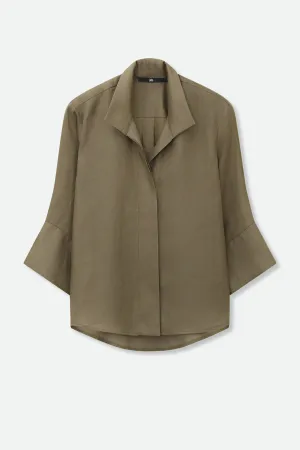 SANDRINE WIDE-CUFF SHIRT IN ITALIAN LINEN easy soul